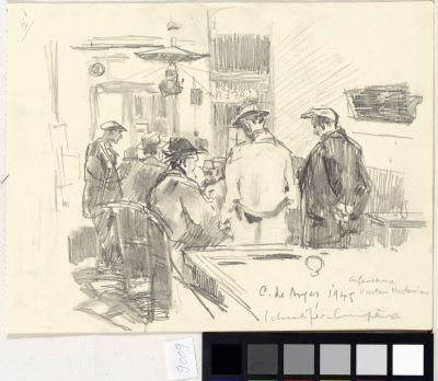desen - Schweitzer-Cumpăna, Rudolf; Cafenea la Curtea de Argeș