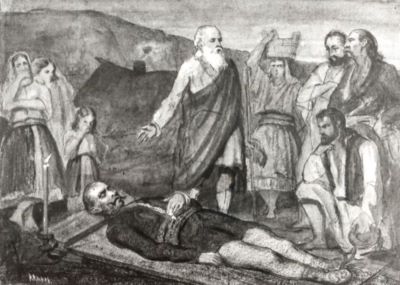acuarelă - Aman, Theodor; Groza (poesie d'Alecsandri)