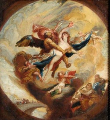 pictură - Rottmayr-Rosenbrunn, Johann Michael von Rosenbrunn (atribuit); Boreas răpind pe Oreithyia