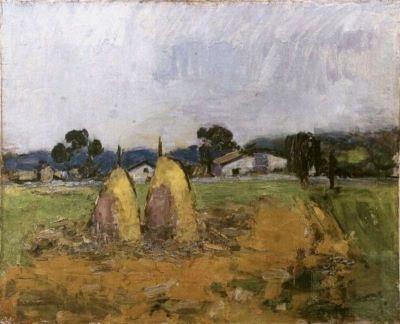 pictură - Ciucurencu, Alexandru; Peisaj cu căpițe