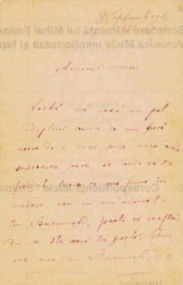 scrisoare - Micle, Veronica; Veronica Micle către Mihai Eminescu