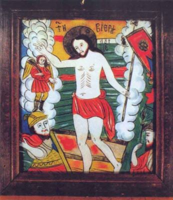 icoană pe sticlă; Învierea