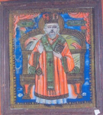 icoană pe sticlă - Pavel, Zamfir; Sfântul Ierarh Nicolae
