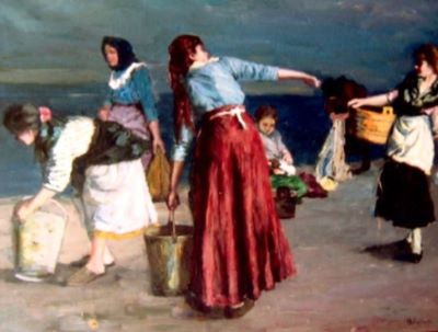pictură - Béli-Vörös, Ernö; Spălătorese