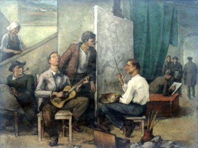 pictură - Ressu, Camil; În atelier