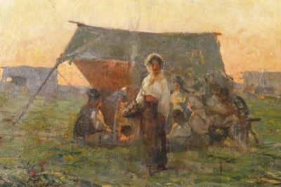 Pictură de șevalet - Vermont, Nicolae; Șatră de țigani