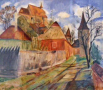 Pictură de șevalet - Szolnay, Sándor; Spre cetate, primăvara