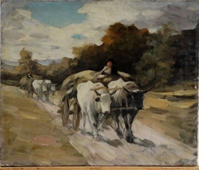 Pictură pe șevalet - Grigorescu, Nicolae; Care cu boi