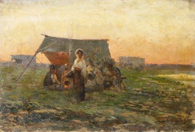 Pictură de șevalet - Vermont, Nicolae; Șatră de țigani