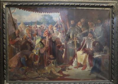 pictură de șevalet - Stoica Dumitrescu, Ion; Ștefan cel Mare primind solii tătari