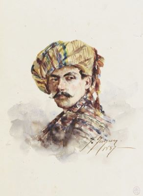 Acuarelă - Georgescu, Ion; Autoportret