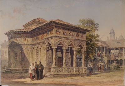 Acuarelă - Preziosi, Amedeo; Biserica Stavropoleos