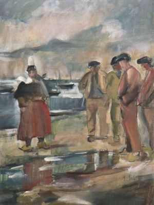 Pictură de șevalet - Popea, Elena; Grup de muncitori bretoni