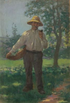 Pictură de șevalet - Cabadaef, Dimitrie Nicolae (lucrarea semnată: D.N. Cabadaieff); Dan, Baci - pădurar