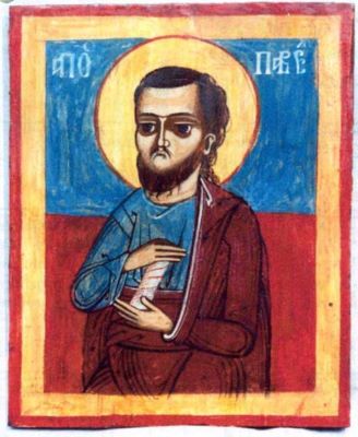 icoană pe lemn - Mihail, zugrav și diacon; Apostolul Pavel