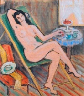 pictură - Pallady, Theodor; Nud în șezlong