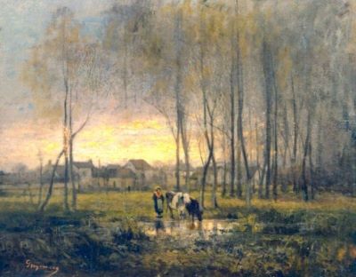 pictură - Grigorescu, Nicolae; La adăpat