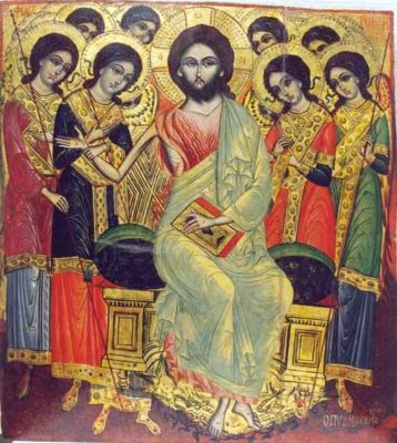 icoană; Iisus între îngeri