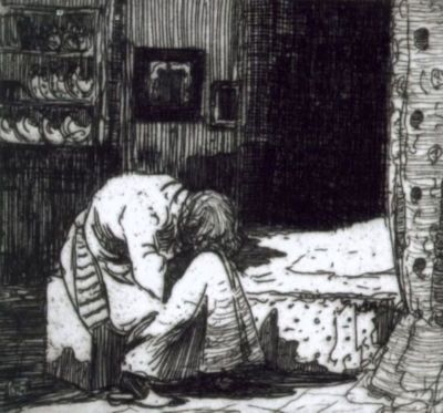 gravură - Lee-Henkley, William; The Mourner (Jelitul)