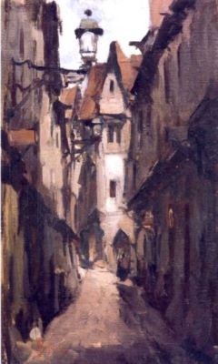 pictură de șevalet - Grigorescu, Nicolae; Stradă în Vitré