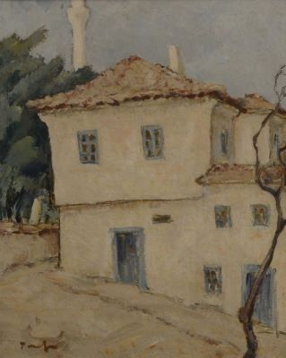 pictură de șevalet - Tonitza, Nicolae; Casă din Balcic cu minaret