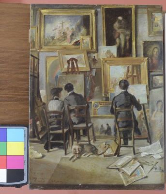 pictură de șevalet - Ioanid, Gheorghe; Interior de atelier