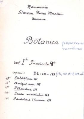 carte veche - Marian, Simion Florea; Botanica poporană română (vol. I, fasc. 4)