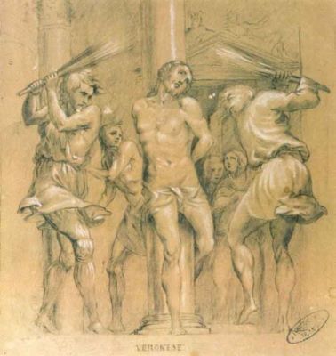 desen - Aman, Theodor; Iisus la stâlpul infamiei (copie după Batista del Moro)