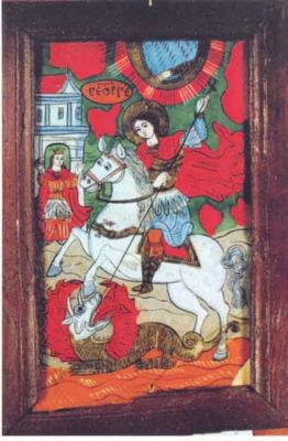 icoană pe sticlă; Sfântul Gheorghe