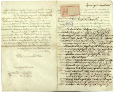 scrisoare - Iliescu, Nicefor; Iliescu Nicefor către Mureșianu Iacob