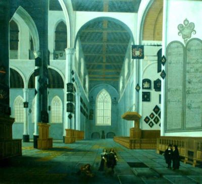 pictură - Neef, A. de; Van Vliet, Hendrik Cornelisz; Interior de catedrală