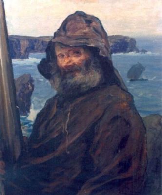 pictură - Popescu, Ștefan; Bătrân pescar