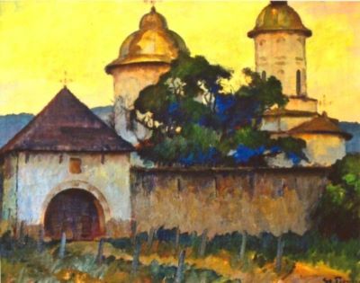 pictură - Popescu, Ștefan; Mănăstirea cu două turle