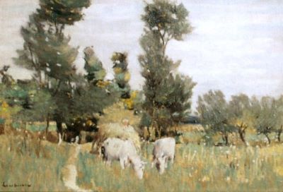 pictură - Luchian, Ștefan; Peisaj cu boi