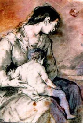 desen - Bazzani, Giuseppe; Fecioara cu Pruncul