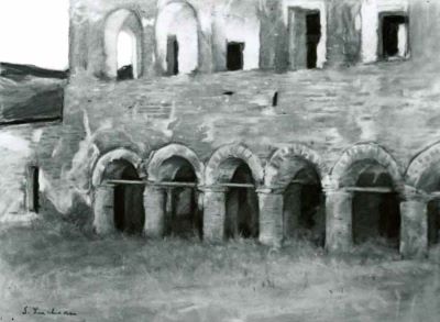 desen - Luchian, Ștefan; Ruinele Mănăstirii Comana