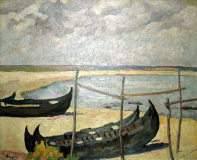 pictură - Theodorescu-Sion, Ion; Bărci pe mare (Peisaj cu bărci)