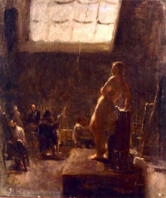 pictură - Grigorescu, Nicolae; În atelier