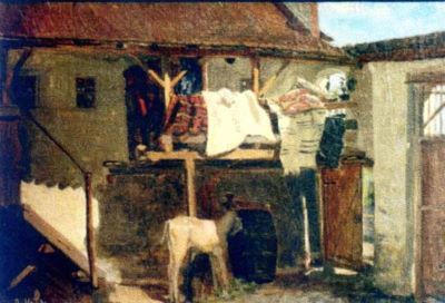 pictură - Henția, Sava; Casă la marginea orașului