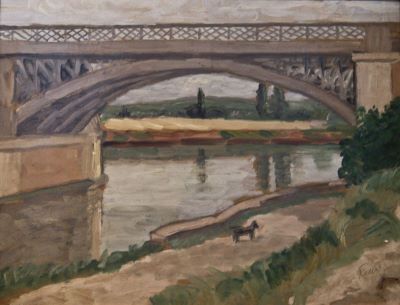 pictură de șevalet - Pallady, Theodor; Pod peste Sena