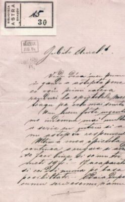 scrisoare - Mureșianu, Iacob; Iacob Mureșianu cere sprijin financiar