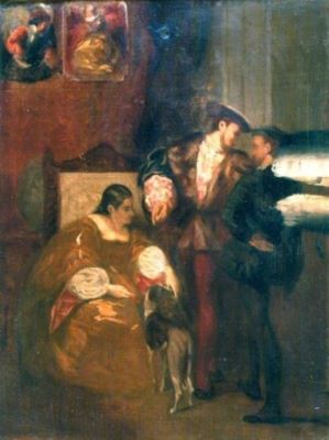 pictură - Benning, Richard; Interior cu familie aristocratică