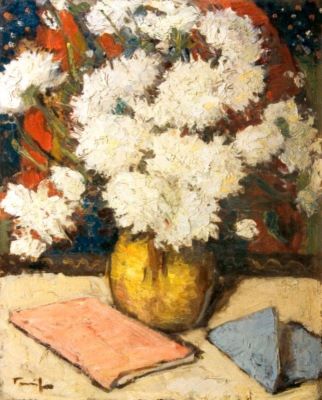 pictură - Tonitza, Nicolae; Crizanteme albe