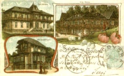 Carte poștală ilustrată; Trei imagini din stațiunea Govora