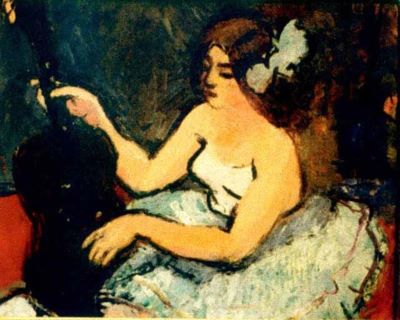pictură - Ciucurencu, Alexandru; Fată cu chitară