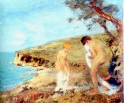 pictură - Loghi, Kimon; Femei la scăldat