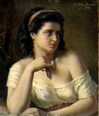 pictură de șevalet - Bardasare-Panaiteanu, Emanoil; Fata cu mărgele