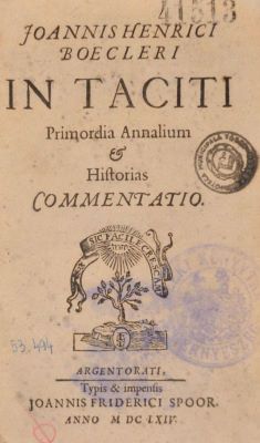carte veche - Johann Heinrich Boekler, autor; Joannis Henrici Boecleri in Taciti primordia annalium et historias commentatio