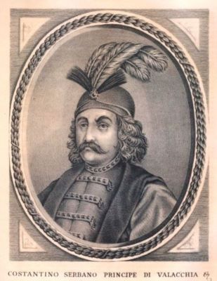 litografie - Alex (Sander, Alexander Kaczeanovski ?); Constantino Serbano principe di Valacchia (Constantin Șerban)
