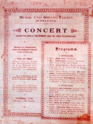 Tipografia Wunder; Afiș cu program pentru Concertul de duminică